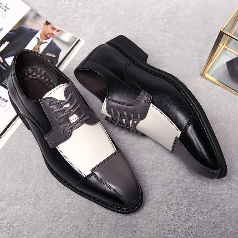 Scarpe Derby da Uomo in Pelle Suola in Gomma