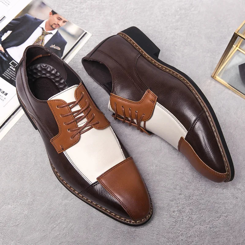 Scarpe Derby da Uomo in Pelle Suola in Gomma — foto 2
