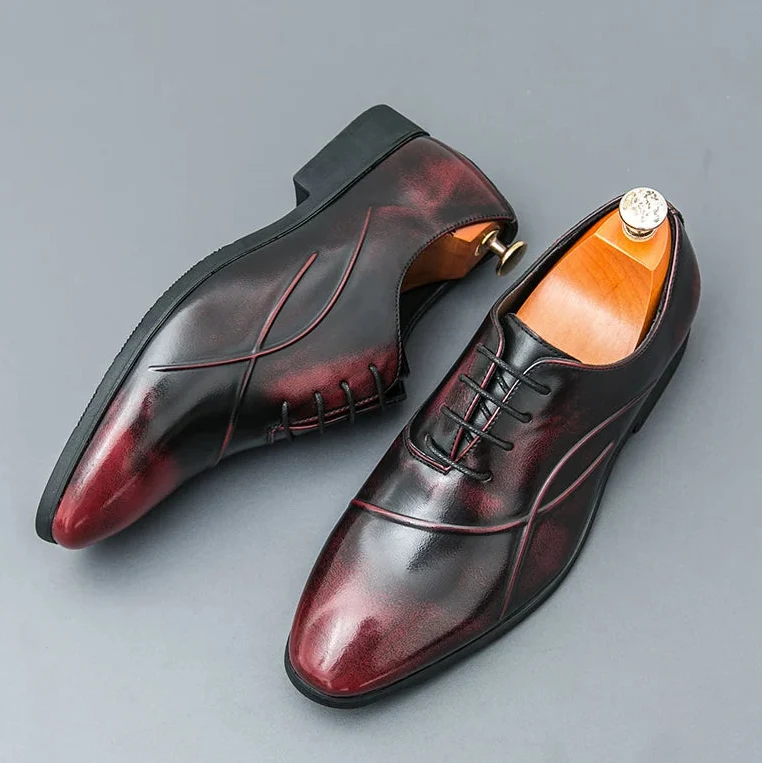 Scarpe Derby da Uomo in Pelle Tre Colori — foto 4