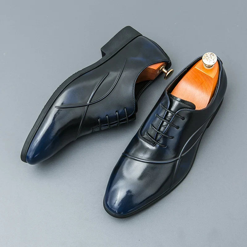Scarpe Derby da Uomo in Pelle Tre Colori — foto 5