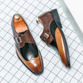 Scarpe Monk Strap da Uomo in Pelle Brogue
