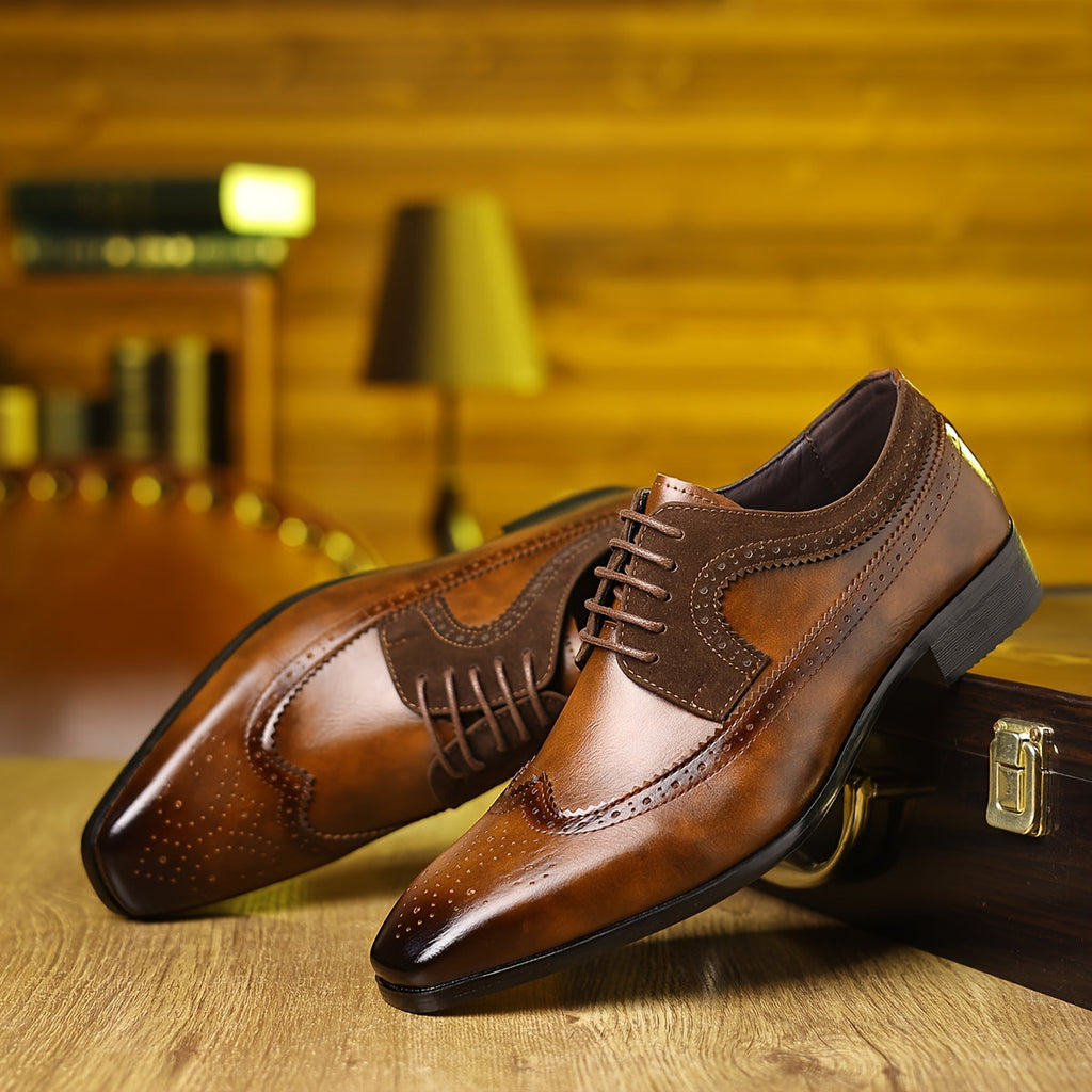 Scarpe Oxford Bicolore da Uomo con Punta Brogue — foto 2