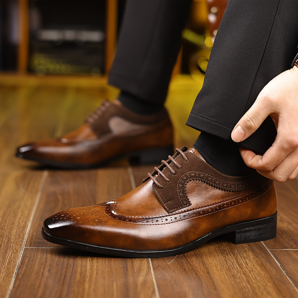 Scarpe Oxford Bicolore da Uomo con Punta Brogue — foto 3