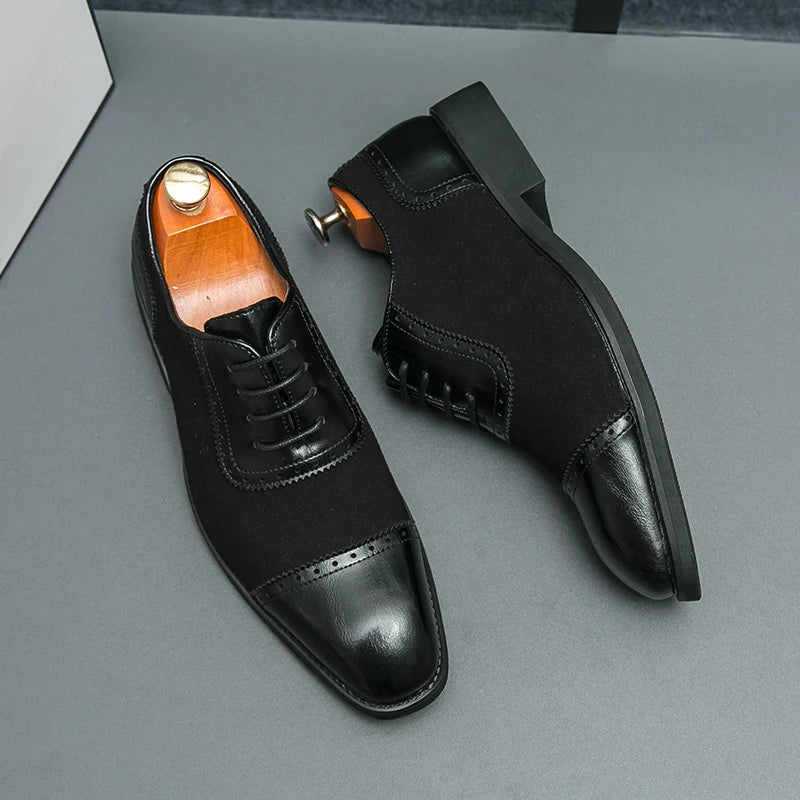 Scarpe Oxford Brogue da Uomo Pelle Bicolore — foto 4
