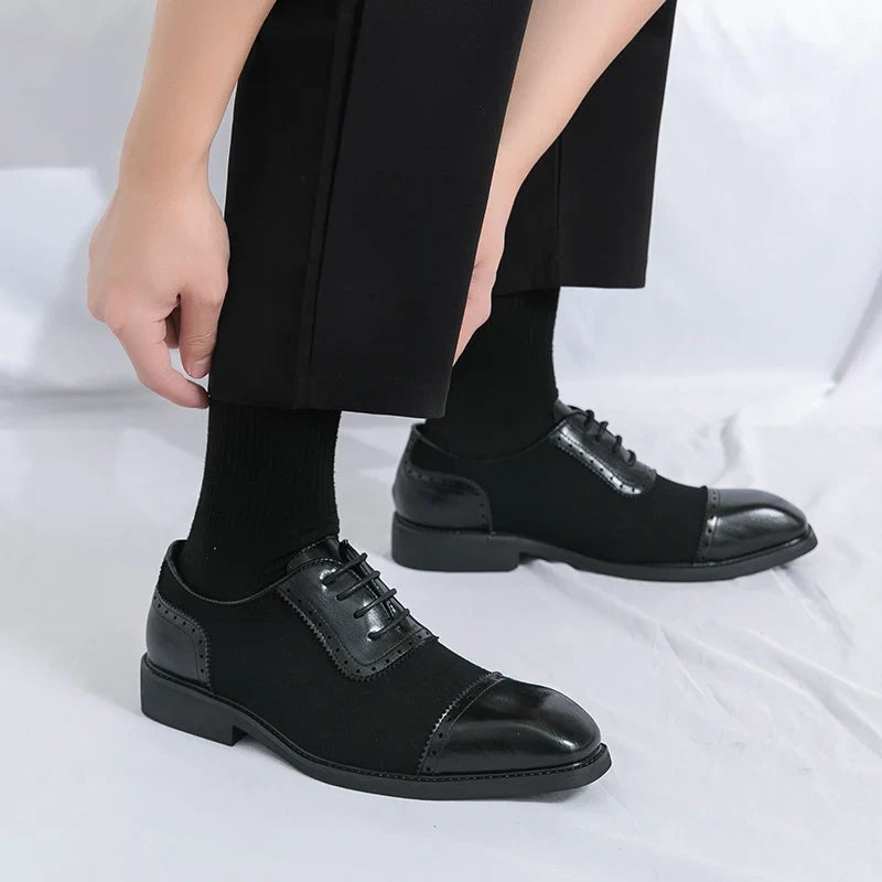 Scarpe Oxford Brogue da Uomo Pelle Bicolore — foto 6