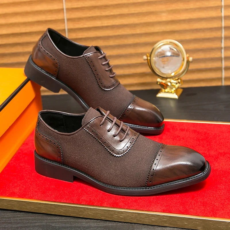 Scarpe Oxford Brogue da Uomo Pelle Bicolore — foto 7