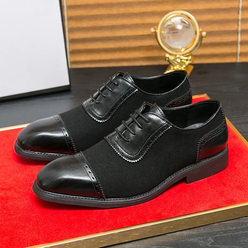 Scarpe Oxford Brogue da Uomo Pelle Bicolore — foto 8