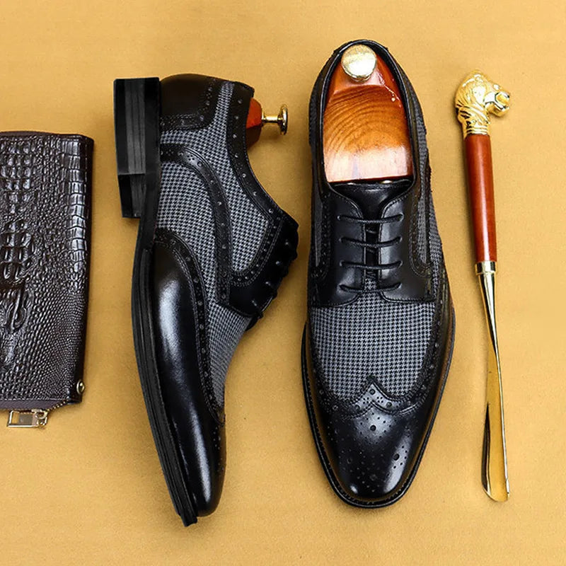 Scarpe Oxford Brogue da Uomo in Pelle Foderate — foto 2