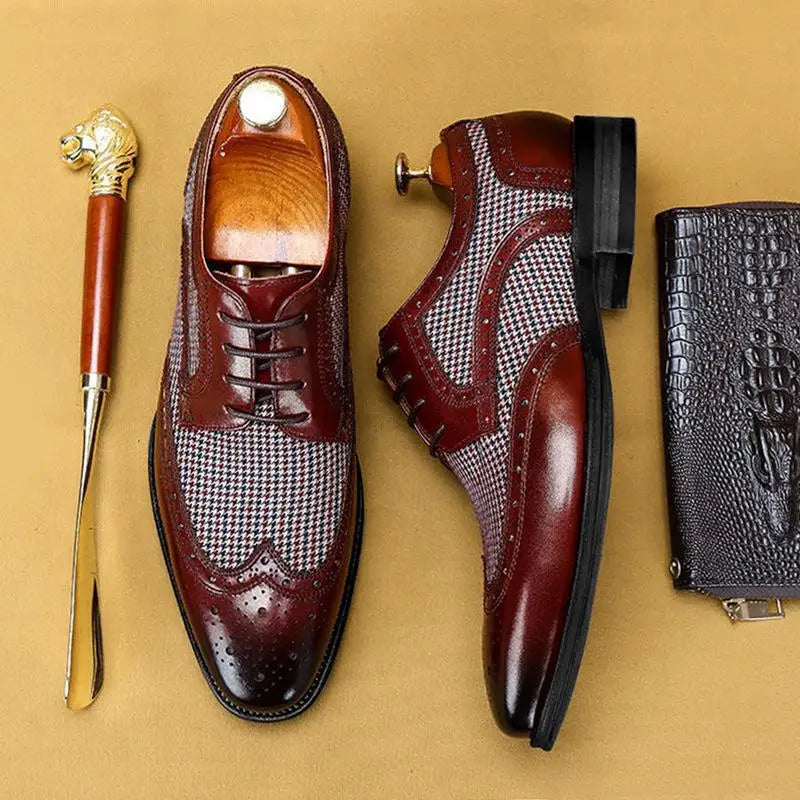 Scarpe Oxford Brogue da Uomo in Pelle Foderate — foto 3