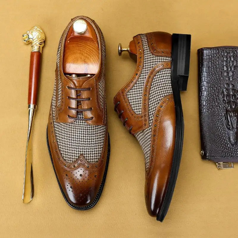 Scarpe Oxford Brogue da Uomo in Pelle Foderate — foto 5