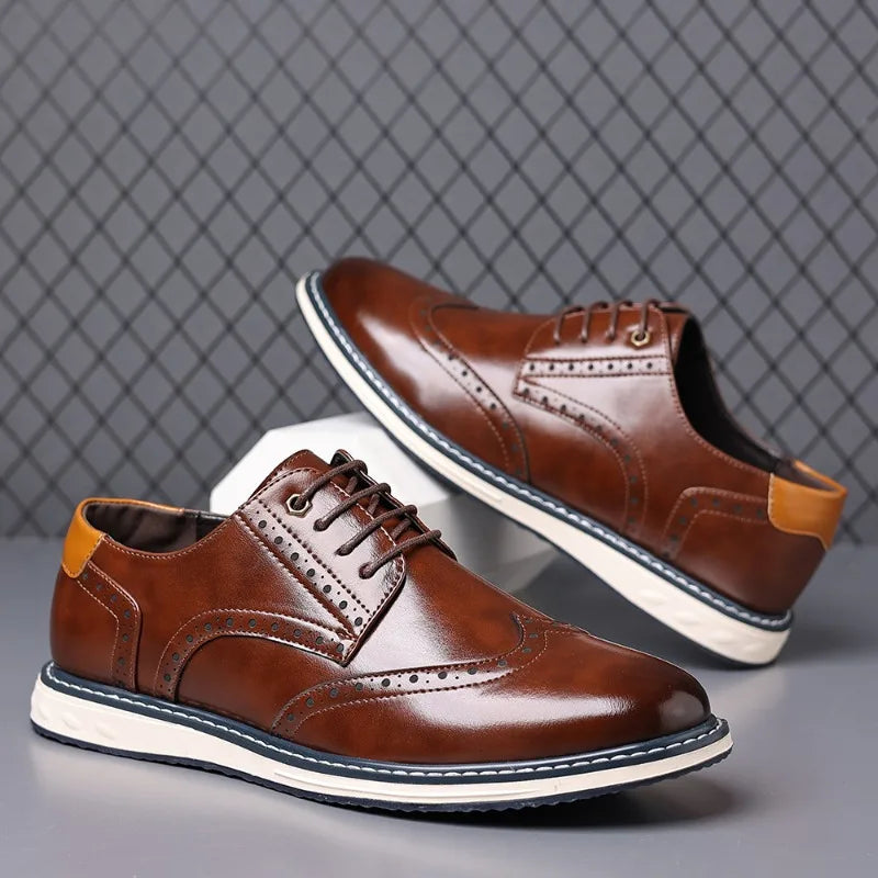 Scarpe Oxford Brogue da Uomo Suola Bicolore — foto 2