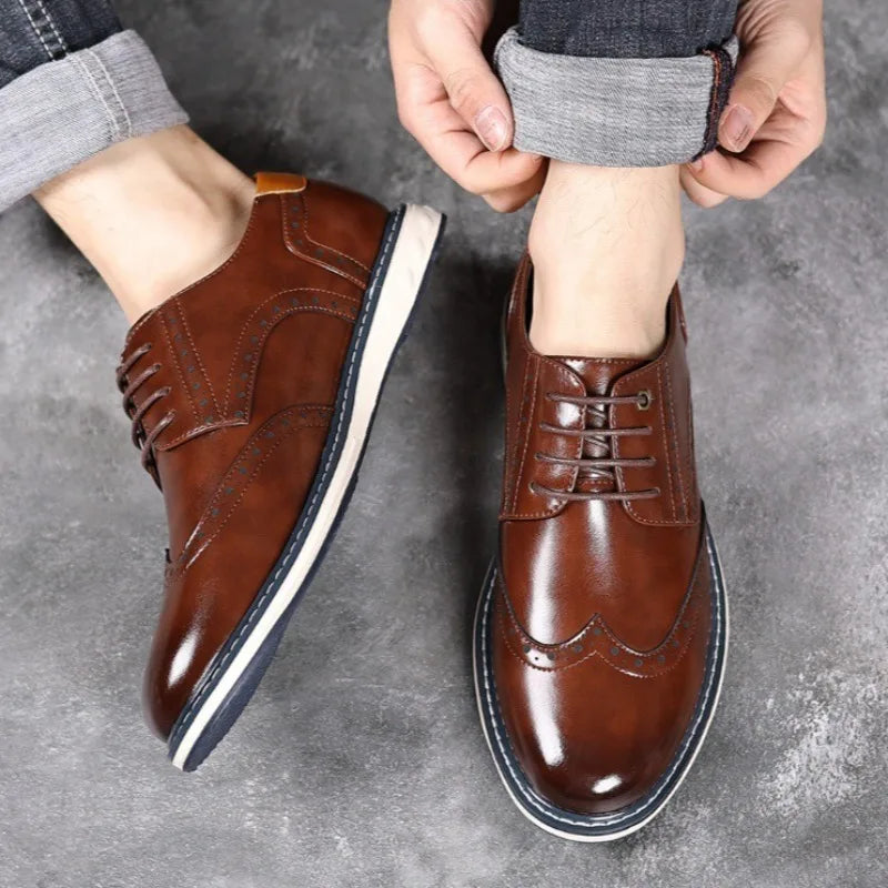 Scarpe Oxford Brogue da Uomo Suola Bicolore — foto 5