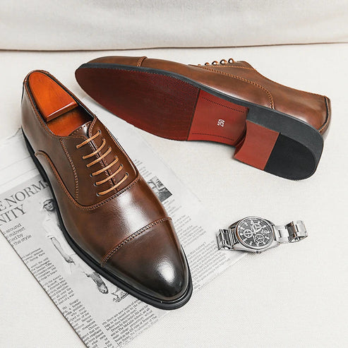Scarpe Oxford in Pelle da Uomo Suola Rossa — foto 2