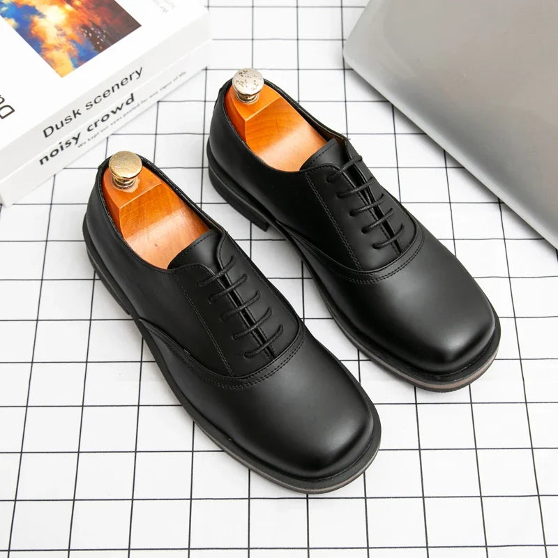 Scarpe Oxford da Uomo in Pelle Suola Spessa — foto 2