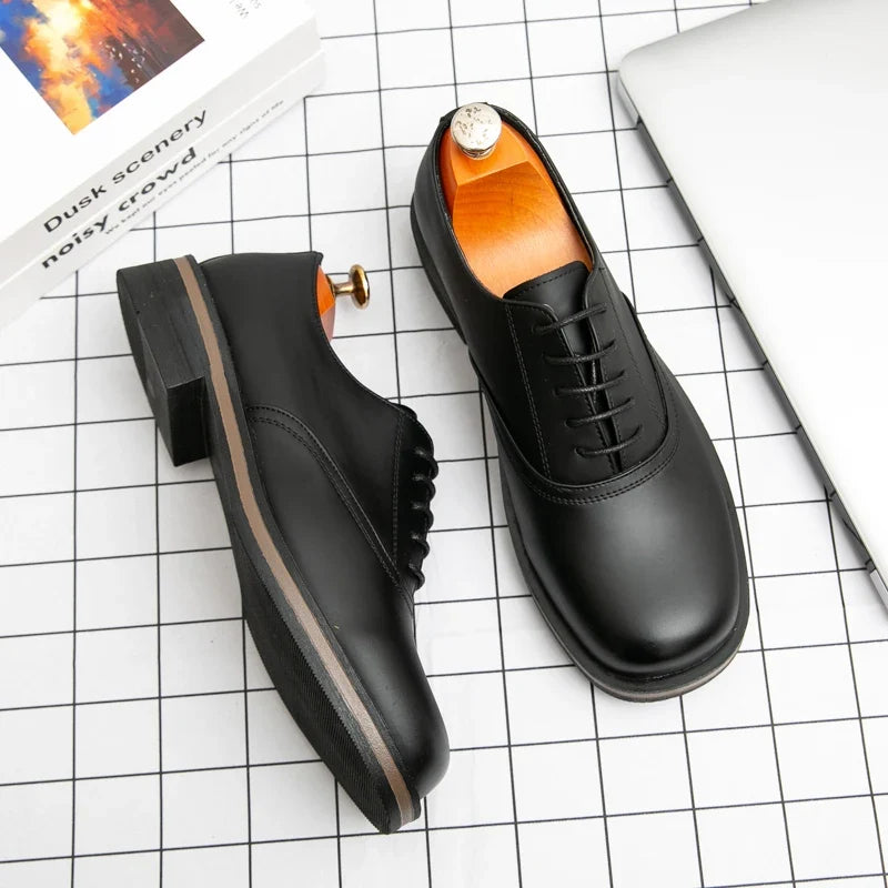 Scarpe Oxford da Uomo in Pelle Suola Spessa — foto 3
