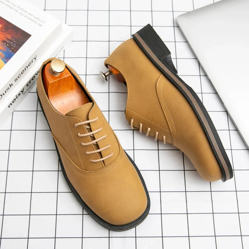 Scarpe Oxford da Uomo in Pelle Suola Spessa — foto 5