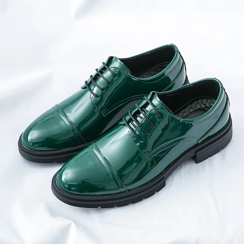 Scarpe Oxford da Uomo in Pelle Verde — foto 2