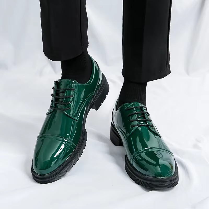 Scarpe Oxford da Uomo in Pelle Verde — foto 5
