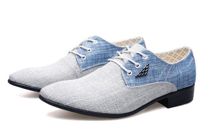 Scarpe Oxford da Uomo in Tela Punta Cap Toe