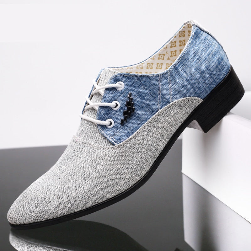 Scarpe Oxford da Uomo in Tela Punta Cap Toe — foto 2