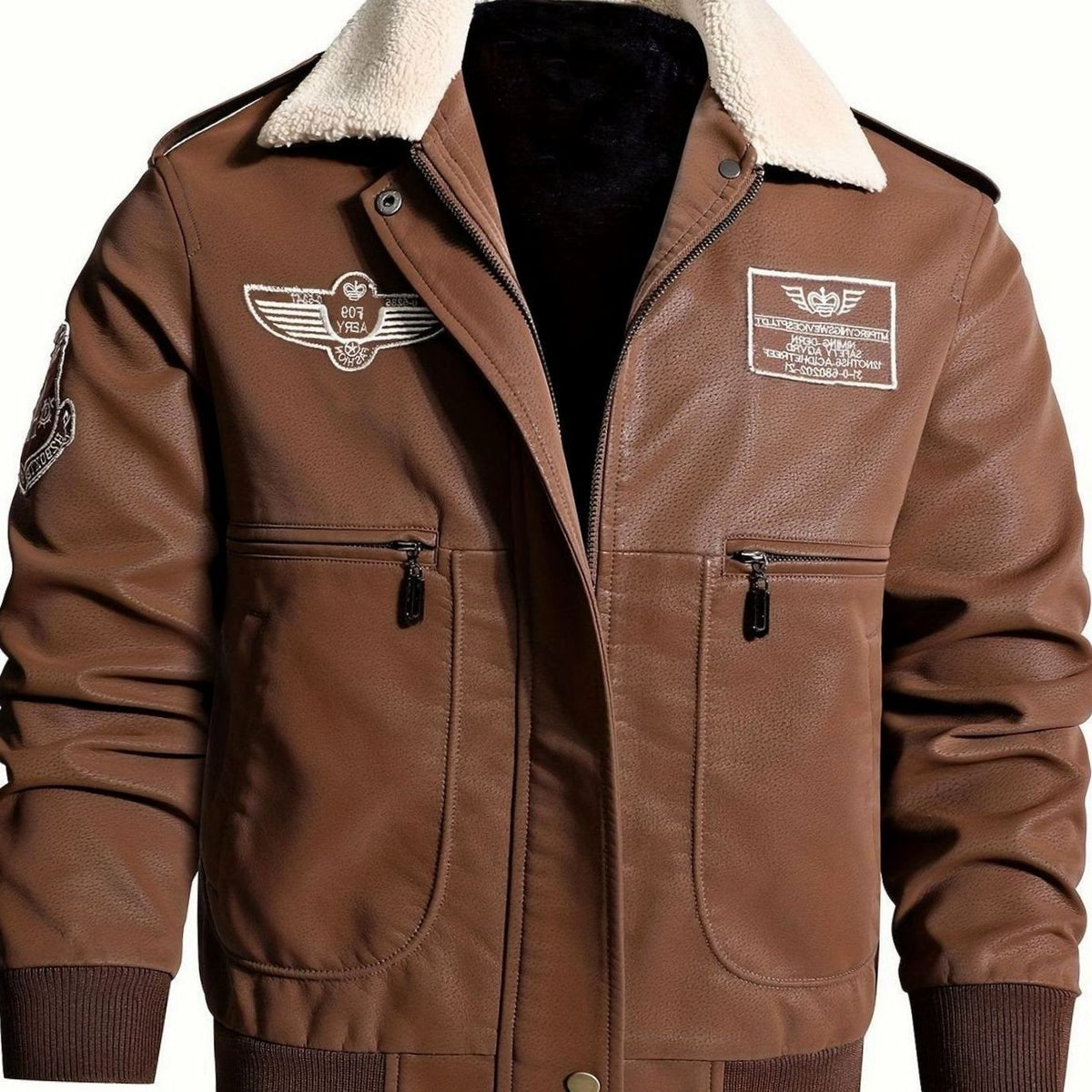 Giubbotto Bomber da Uomo con Collo in Pile Sherpa — foto 11