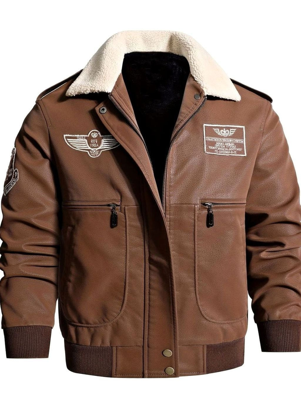 Giubbotto Bomber da Uomo con Collo in Pile Sherpa — foto 12