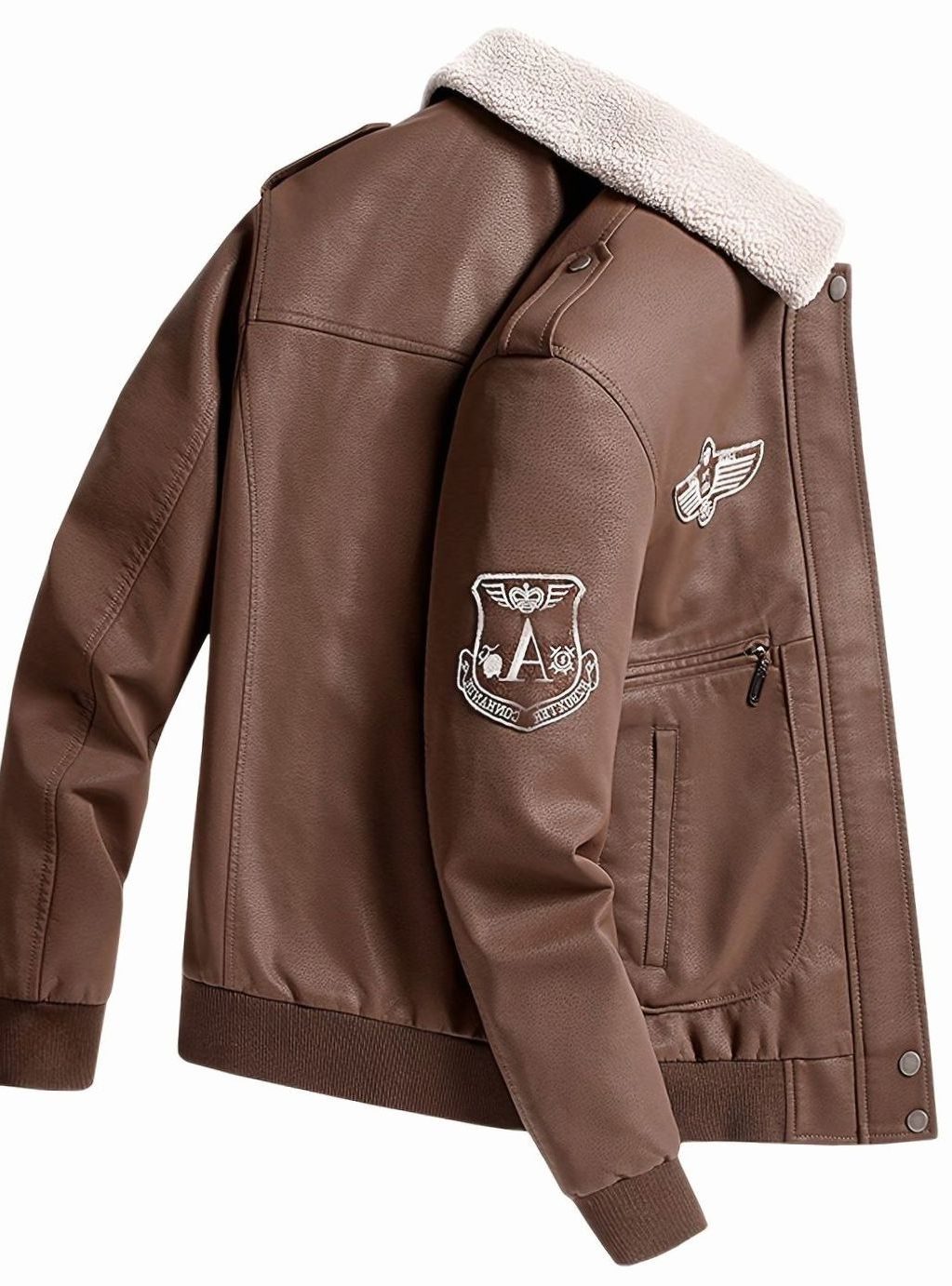 Giubbotto Bomber da Uomo con Collo in Pile Sherpa — foto 14