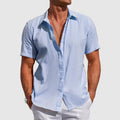 Camicia in Lino da Uomo Maniche Corte Leggera
