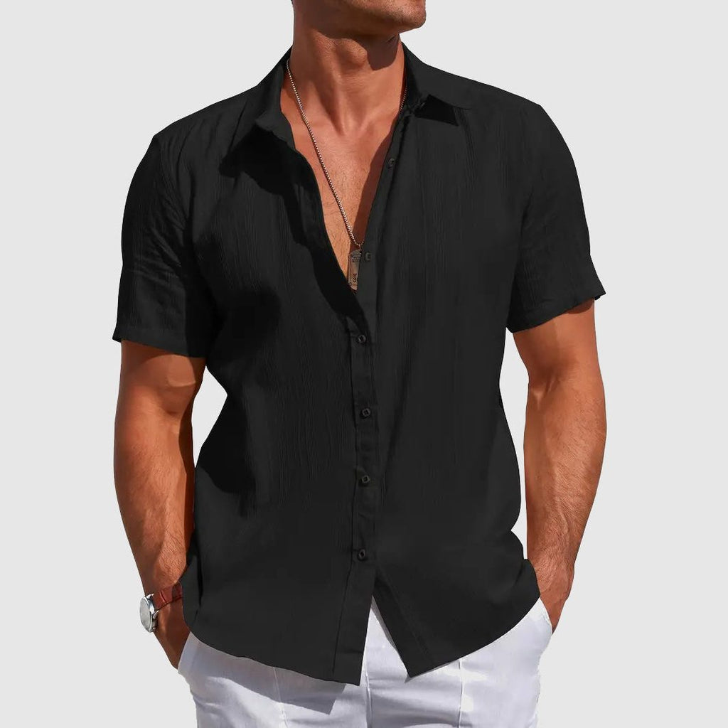 Camicia in Lino da Uomo Maniche Corte Leggera — foto 4