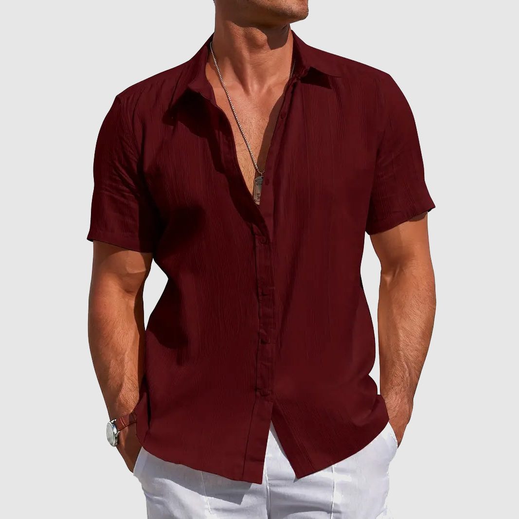 Camicia in Lino da Uomo Maniche Corte Leggera — foto 6