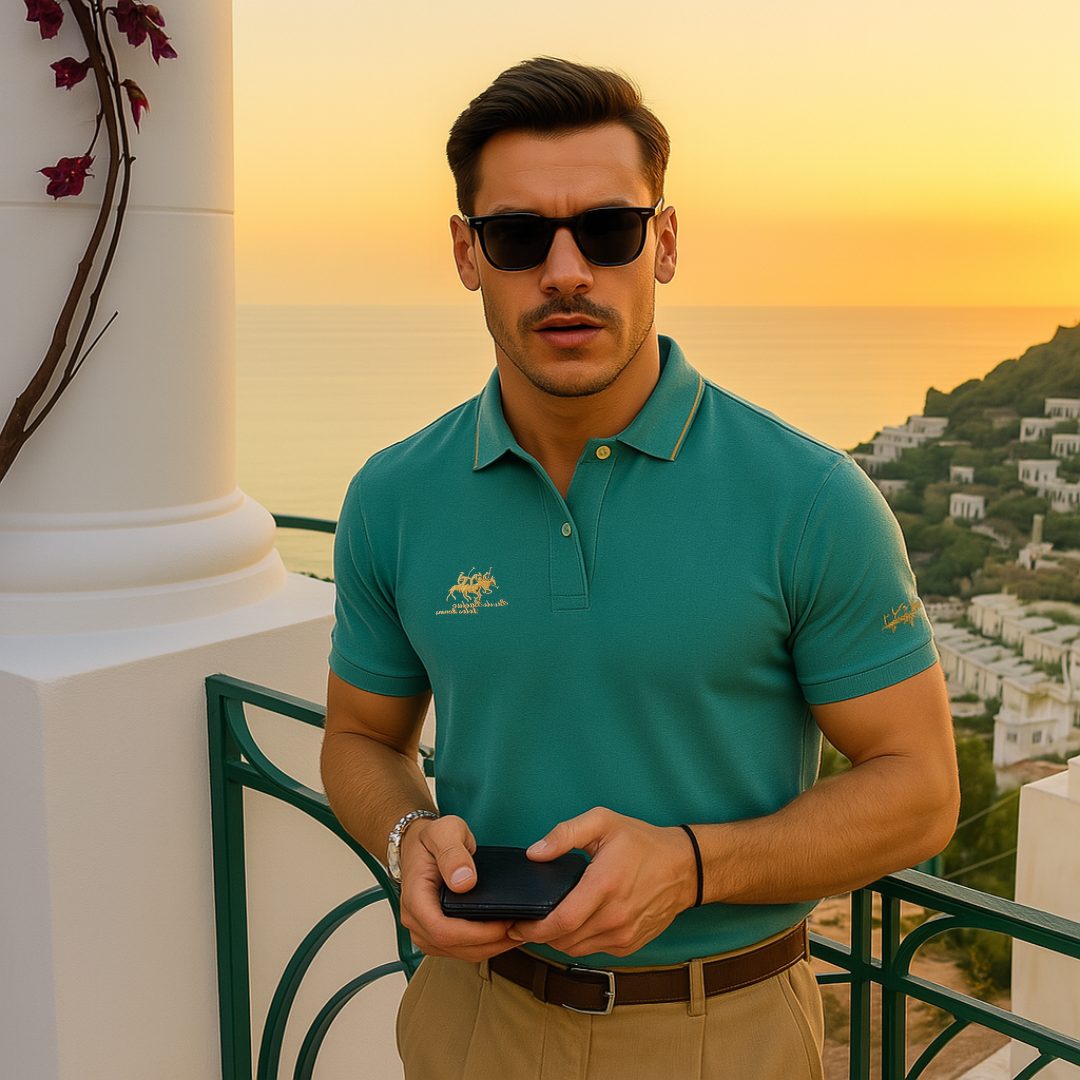 Polo Manica Corta da Uomo Collo a Contrasto — foto 2