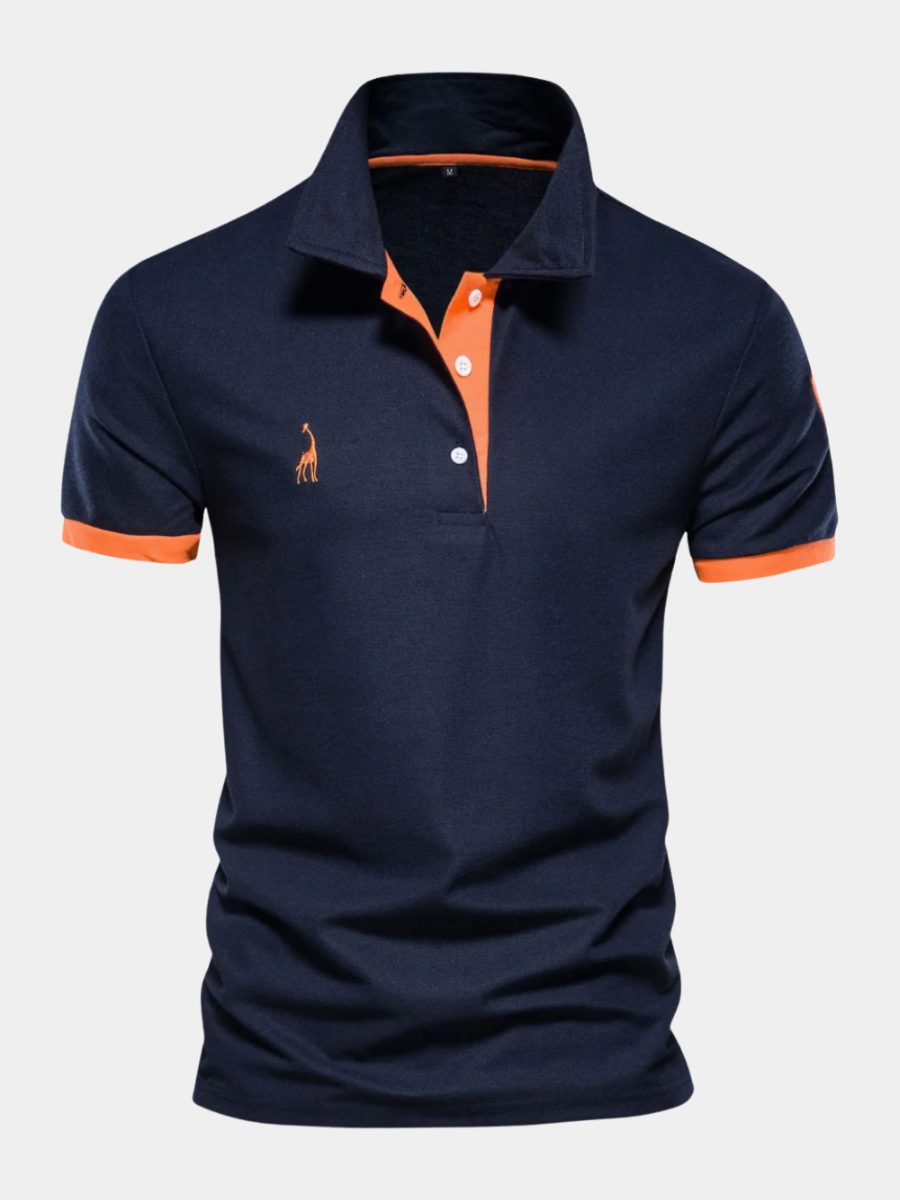 Polo da Uomo con Bordi a Contrasto