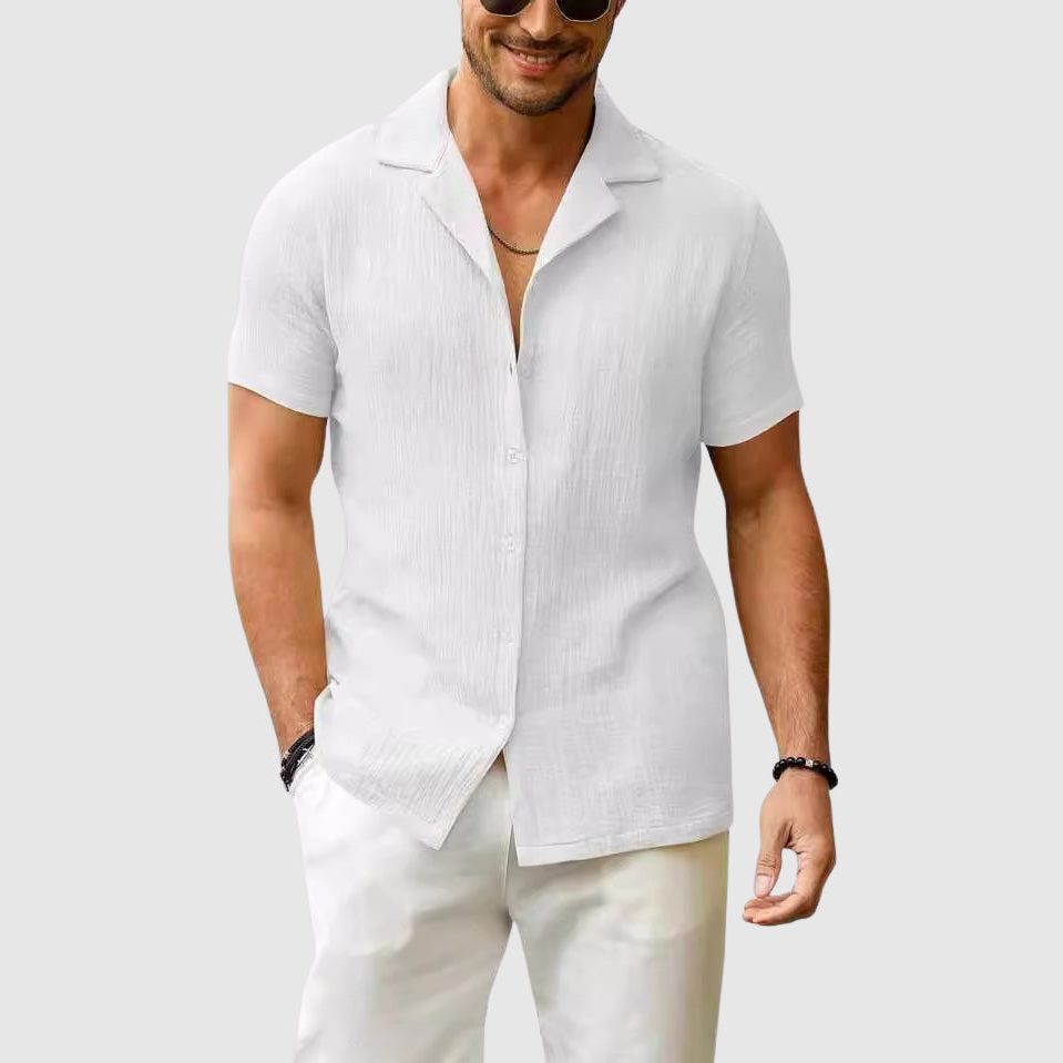 Camicia Maniche Corte da Uomo Collo Aperto — foto 4