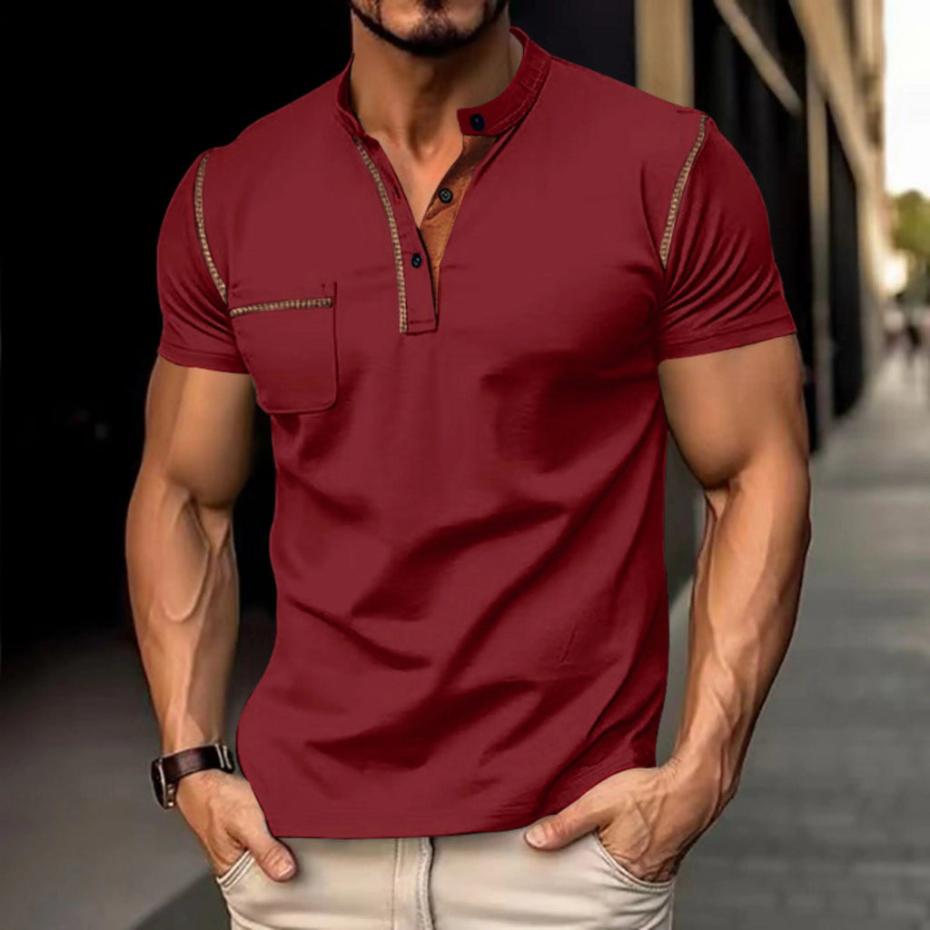 Polo da Uomo con Cuciture a Contrasto — foto 8