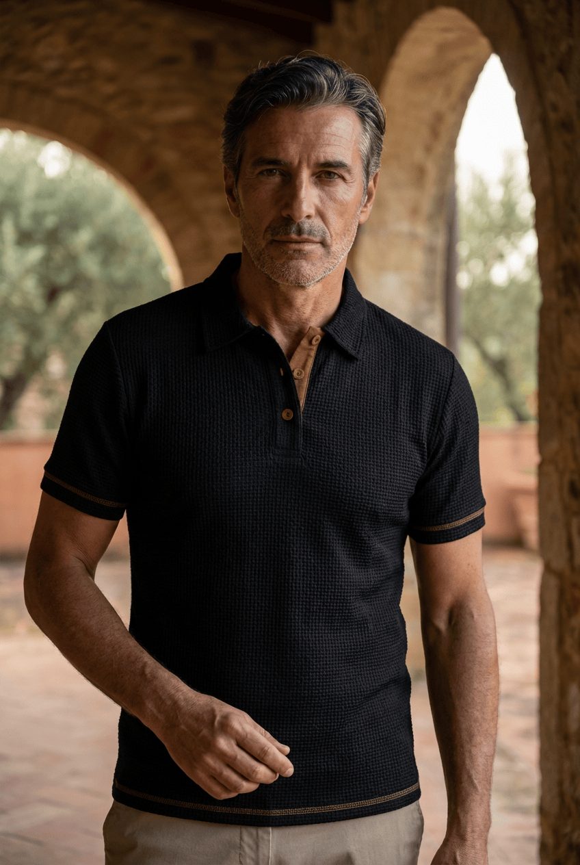 Polo Testurizzata da Uomo a Maniche Corte — foto 2