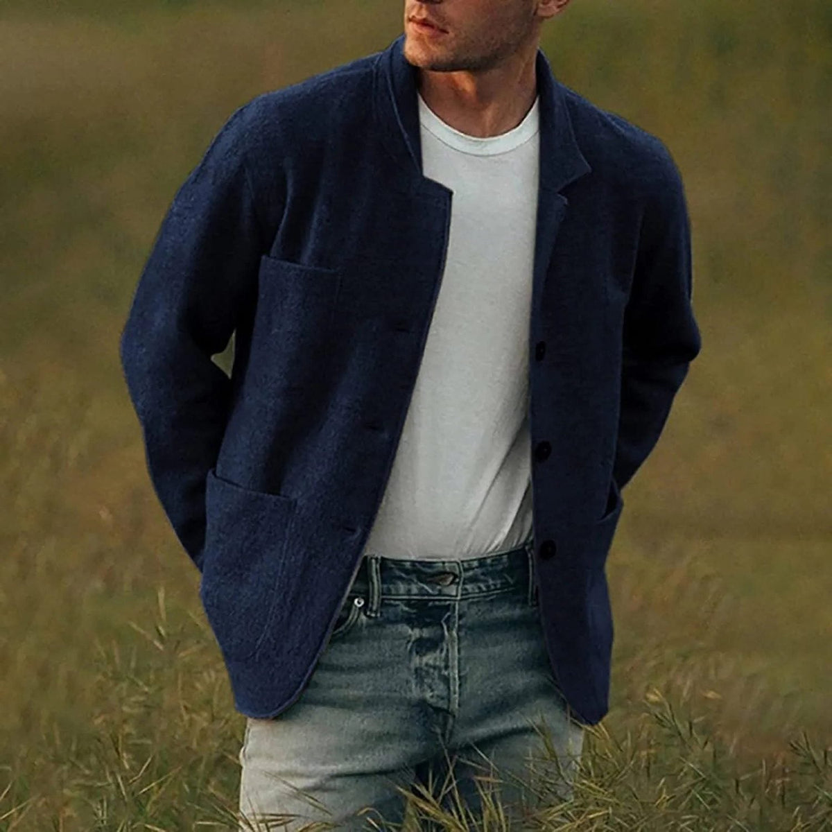 Blazer da Uomo Monopetto con Revers a Lancia — foto 3