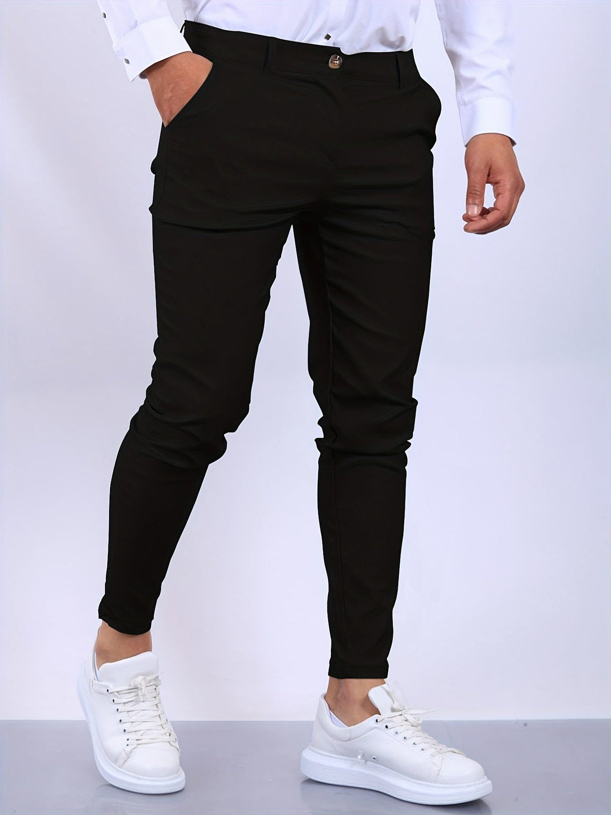 Pantaloni Chino Slim da Uomo Tonalità Neutra — foto 4