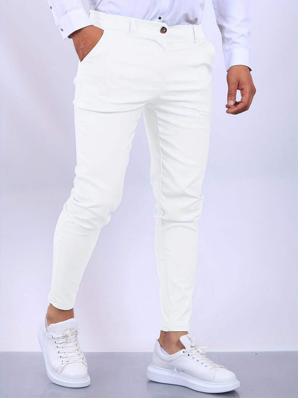 Pantaloni Chino Slim da Uomo Tonalità Neutra — foto 5