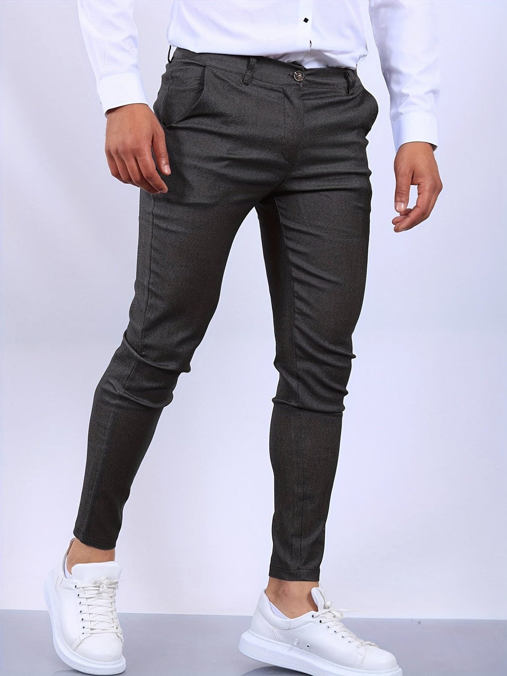 Pantaloni Chino Slim da Uomo Tonalità Neutra — foto 7