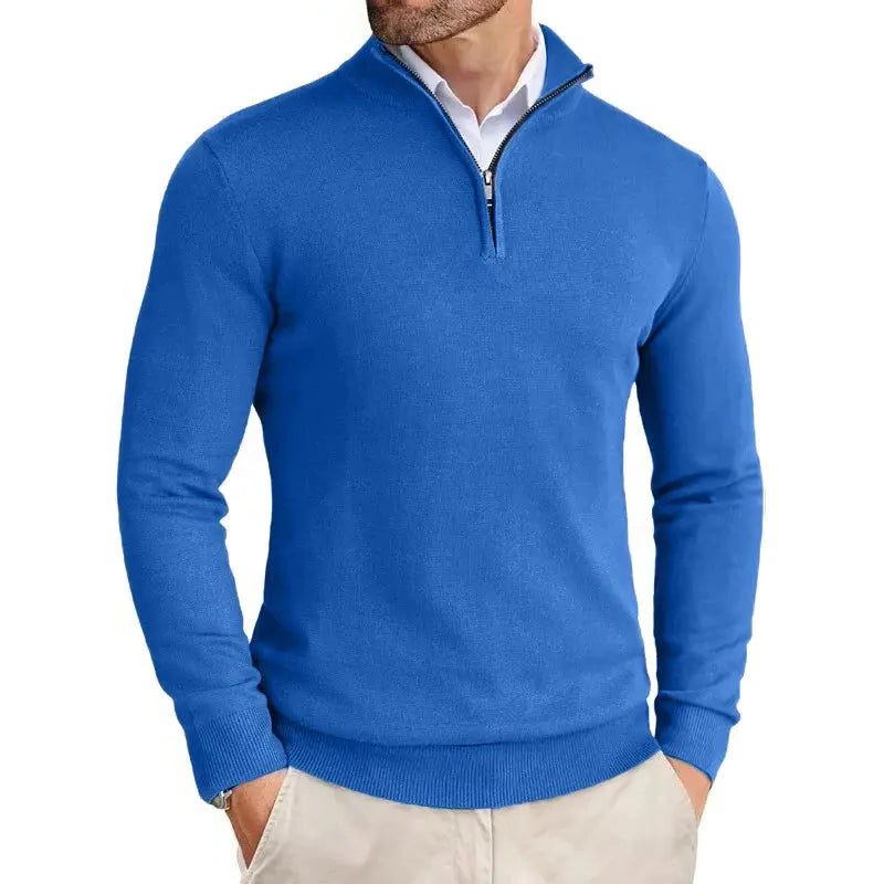 Maglione Slim da Uomo con Mezza Zip — foto 2