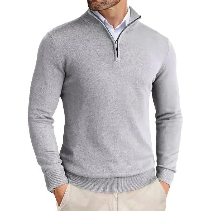 Maglione Slim da Uomo con Mezza Zip — foto 3