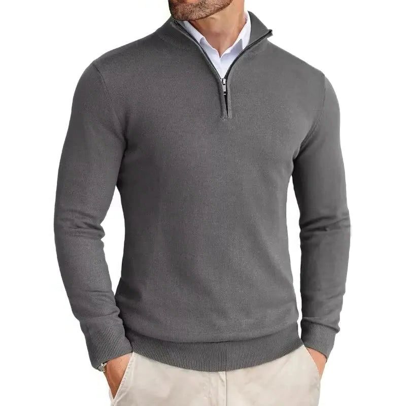 Maglione Slim da Uomo con Mezza Zip — foto 4