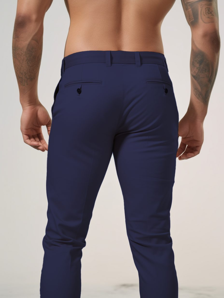 Pantaloni Chino Slim da Uomo Vita Piatta — foto 7