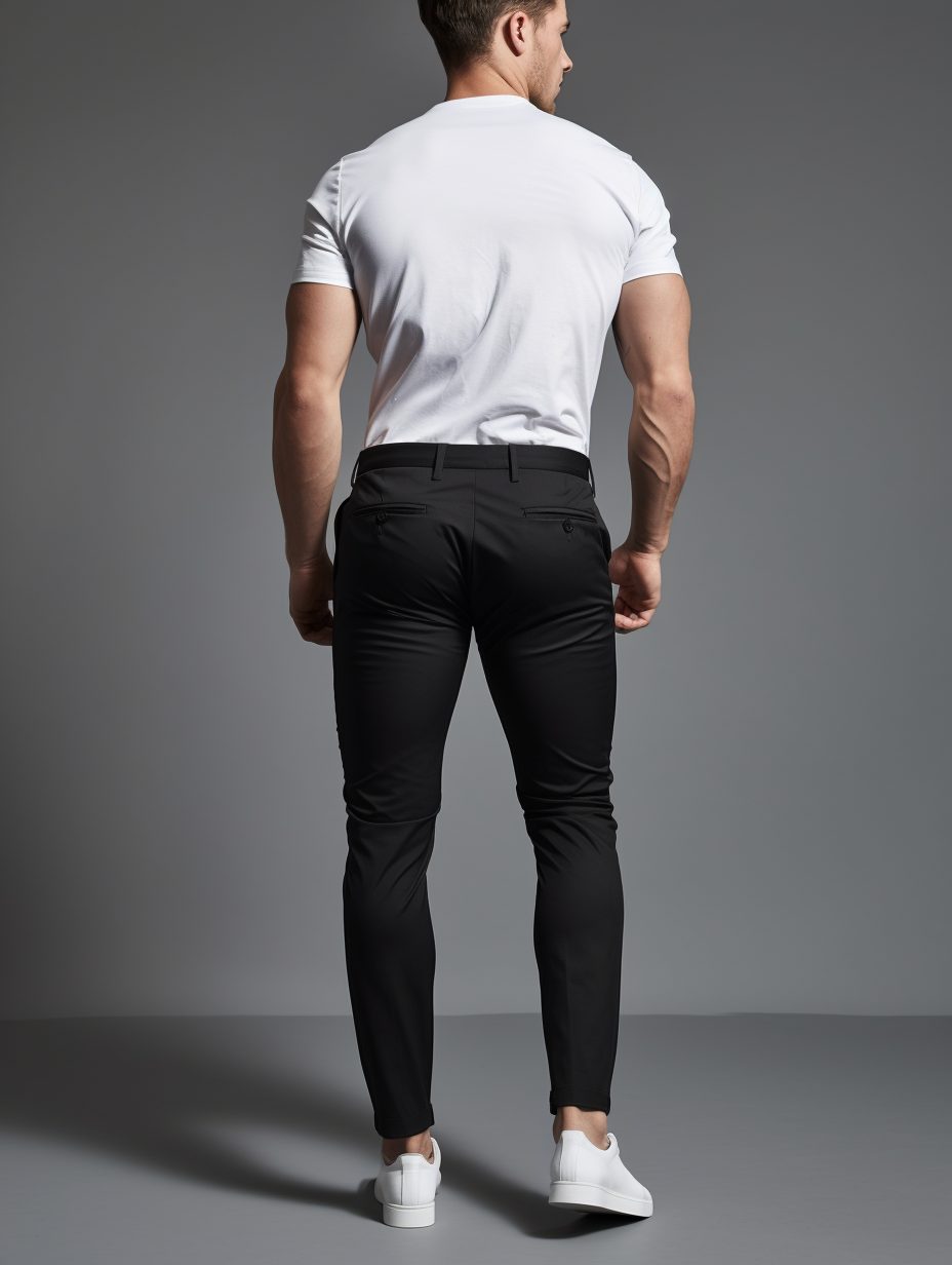 Pantaloni Chino Slim da Uomo Vita Piatta — foto 8