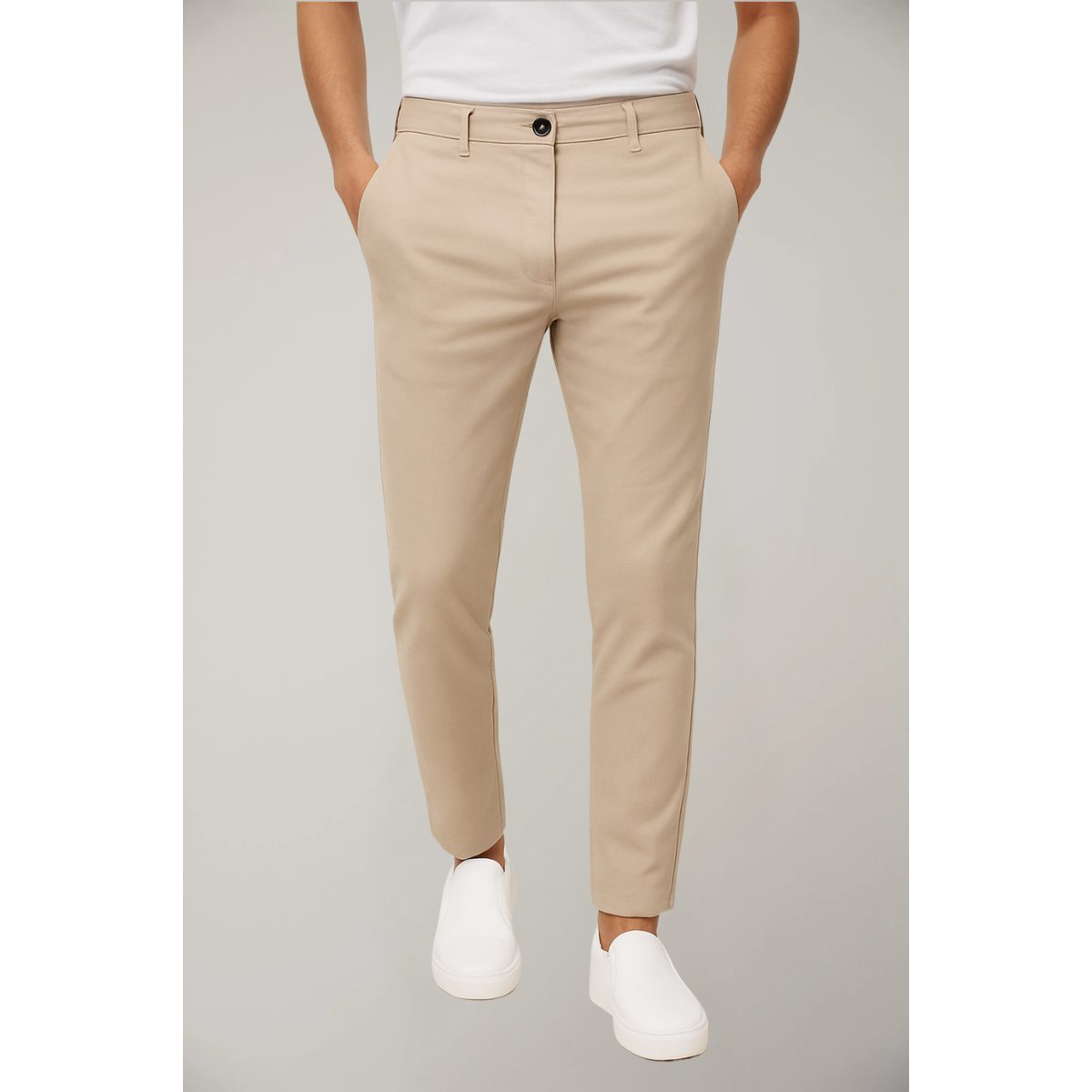 Pantaloni Chino Slim da Uomo Taglio Sartoriale — foto 11
