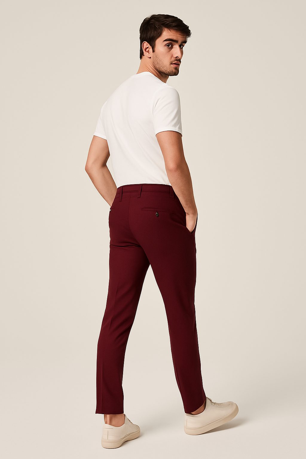 Pantaloni Chino Slim da Uomo Taglio Sartoriale — foto 2