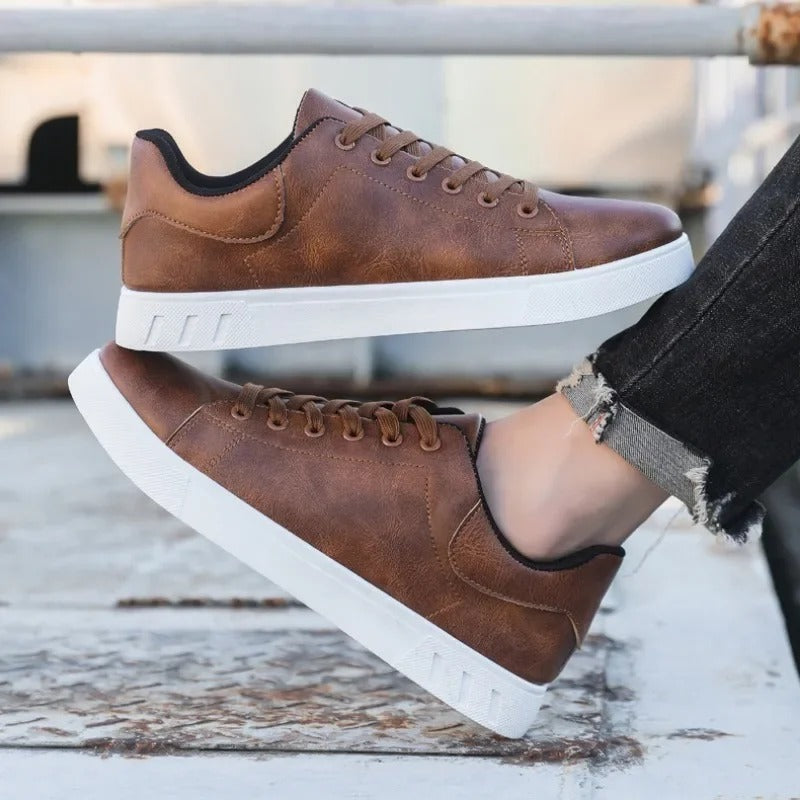 Sneaker da Uomo Effetto Pelle Suola Bassa — foto 11