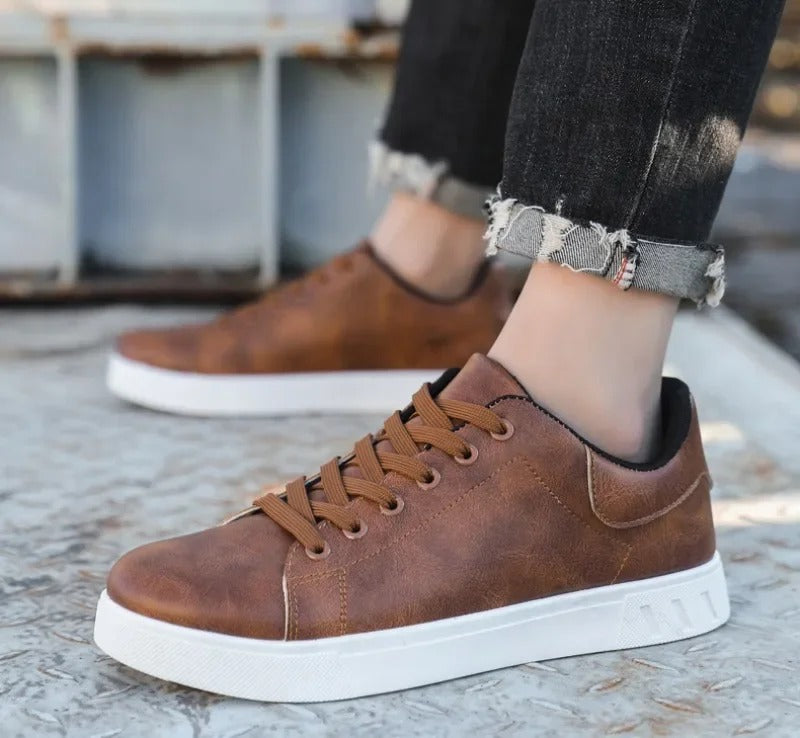 Sneaker da Uomo Effetto Pelle Suola Bassa — foto 13