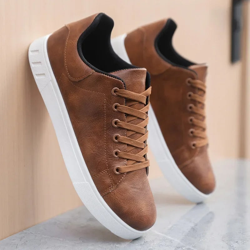 Sneaker da Uomo Effetto Pelle Suola Bassa — foto 4