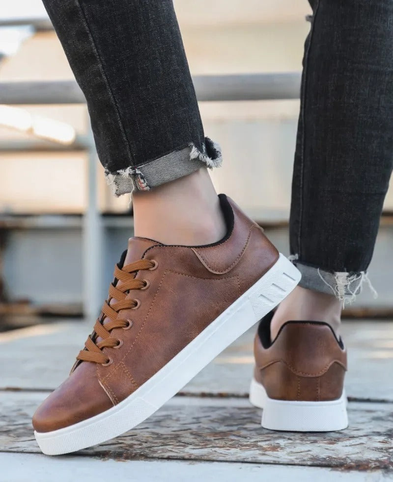 Sneaker da Uomo Effetto Pelle Suola Bassa — foto 6